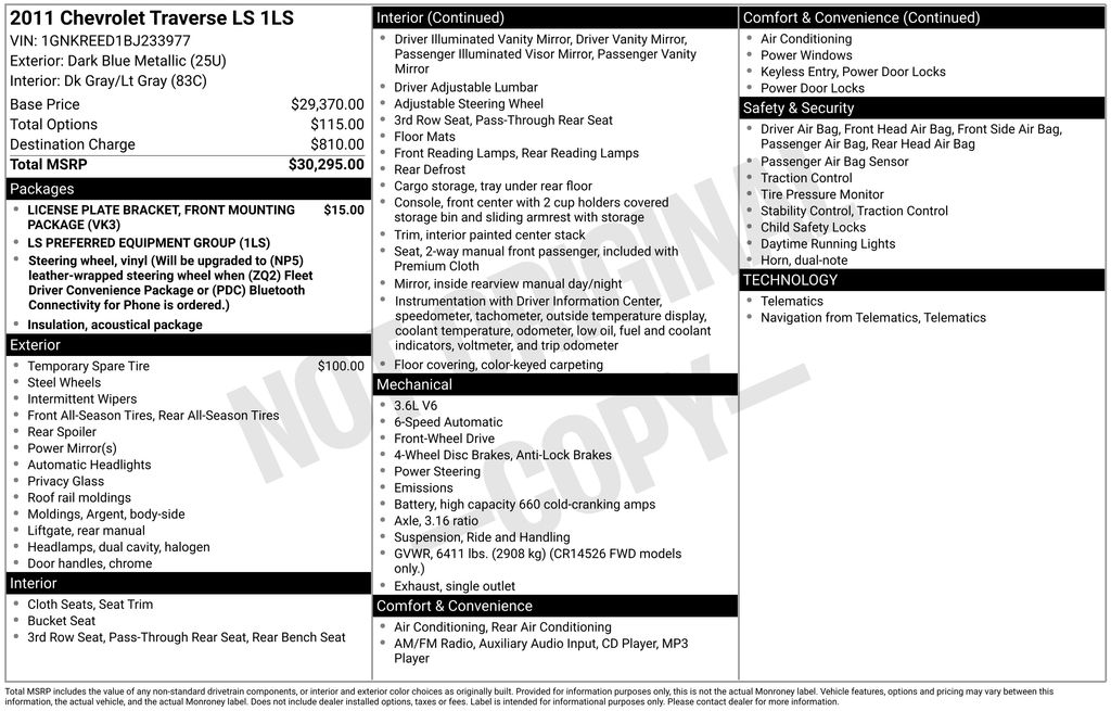 2011 Chevrolet Traverse LS