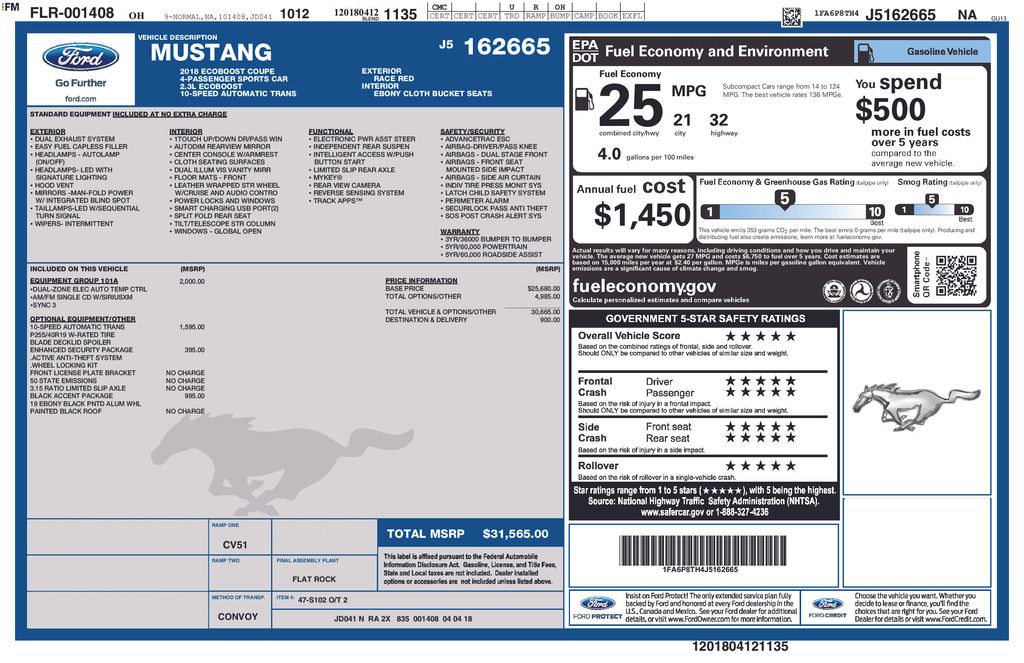 2018 Ford Mustang EcoBoost Coupe's photo