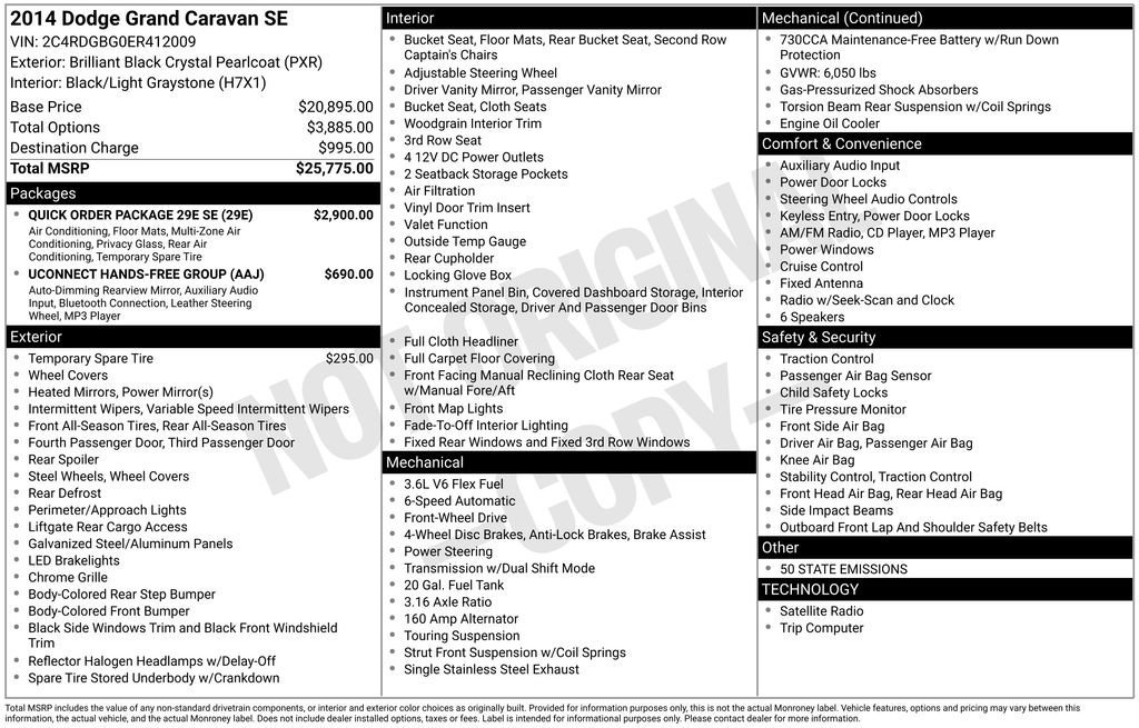 2014 Dodge Grand Caravan SE