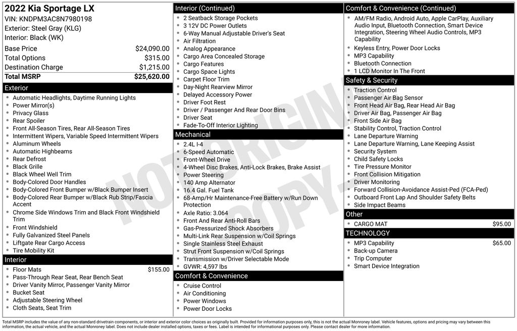2022 Kia Sportage 2.4 LX AT's photo