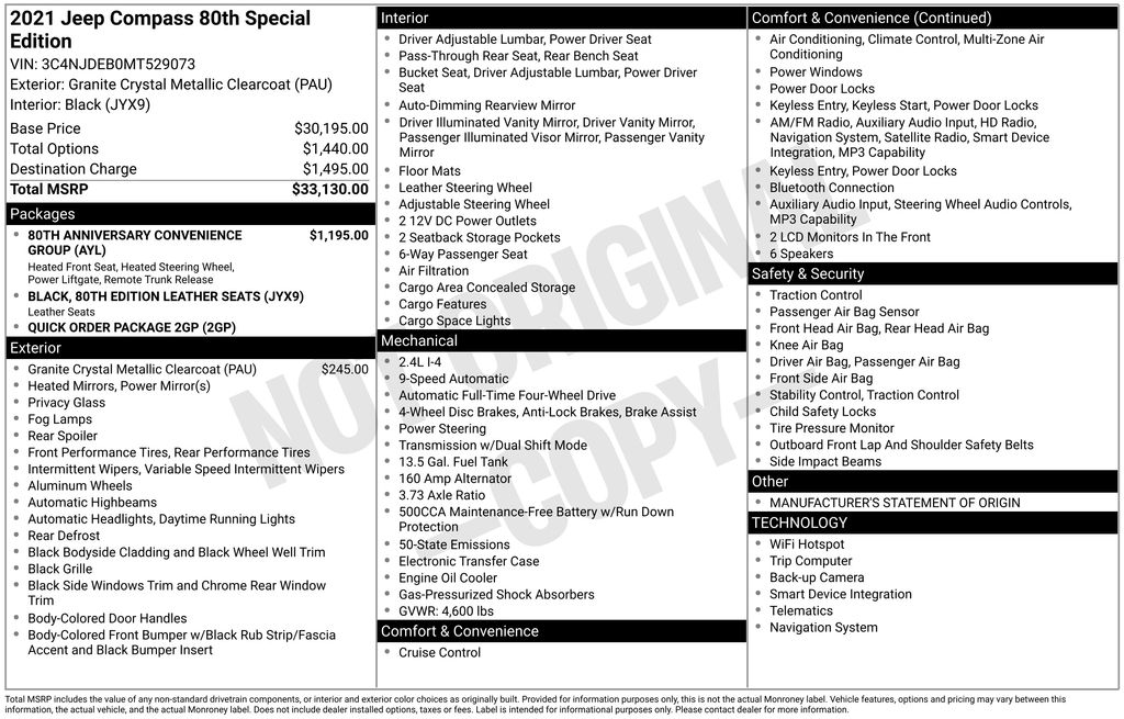 2021 Jeep Compass 80th Spec. Edition 4X4's photo
