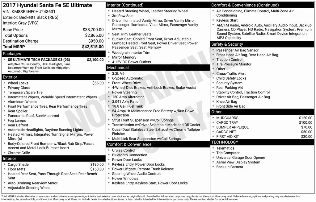 2017 Hyundai Santa Fe SE Ultimate