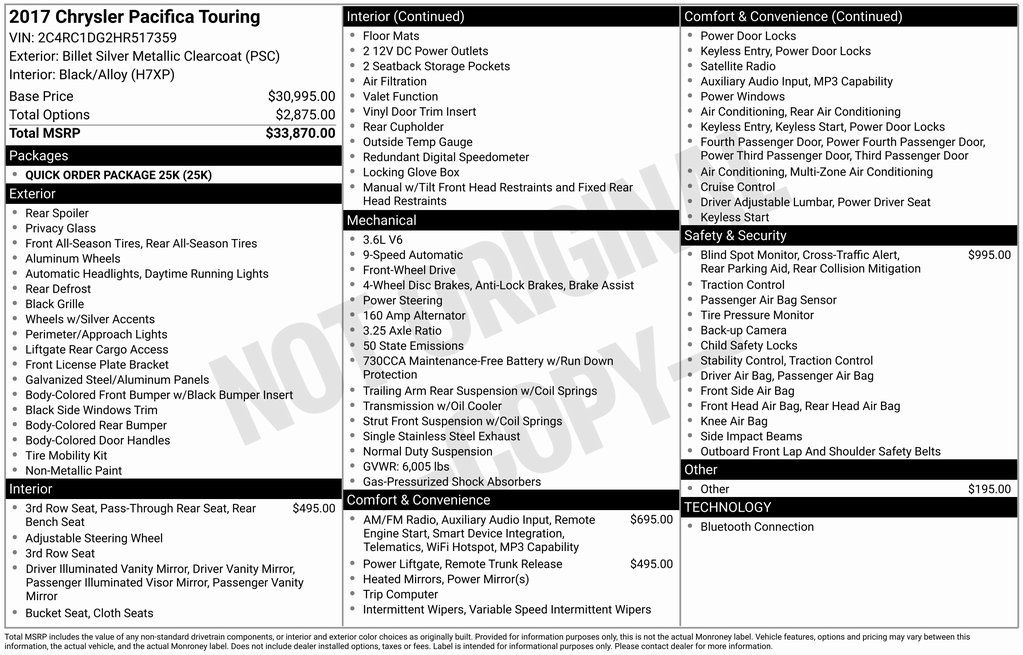 2017 Chrysler Pacifica Touring
