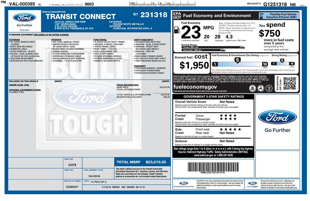 2016 Ford Transit Connect XL