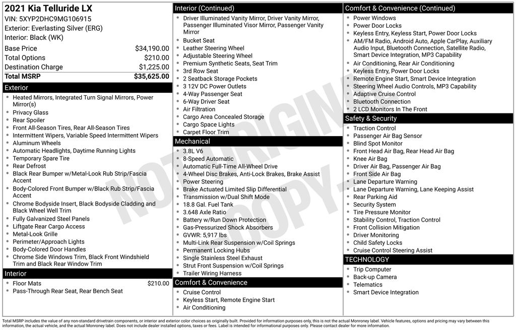 2021 Kia Telluride LX