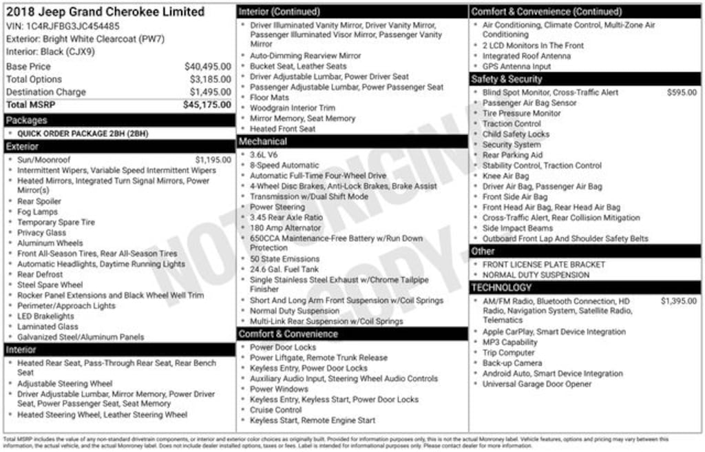 Used 2018 Jeep Grand Cherokee Limited 4x4 SUV