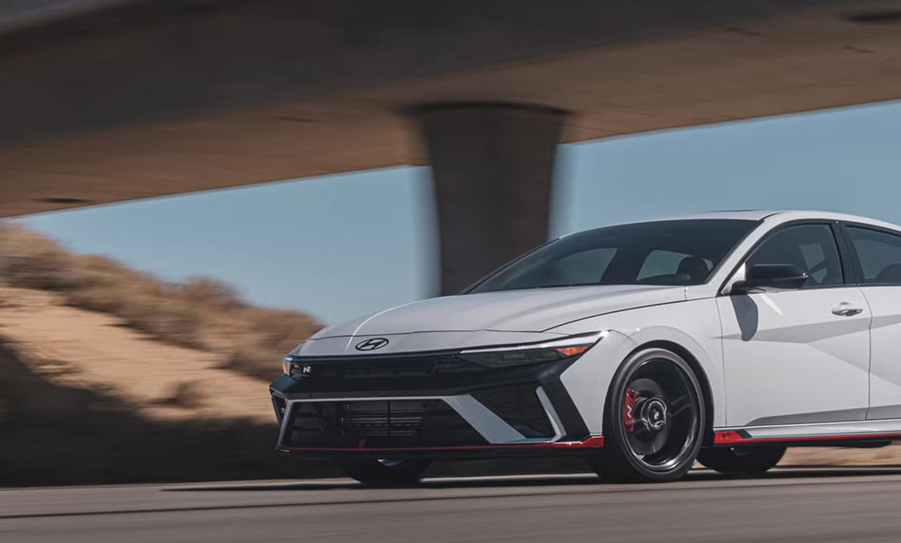 Hyundai Elantra driving