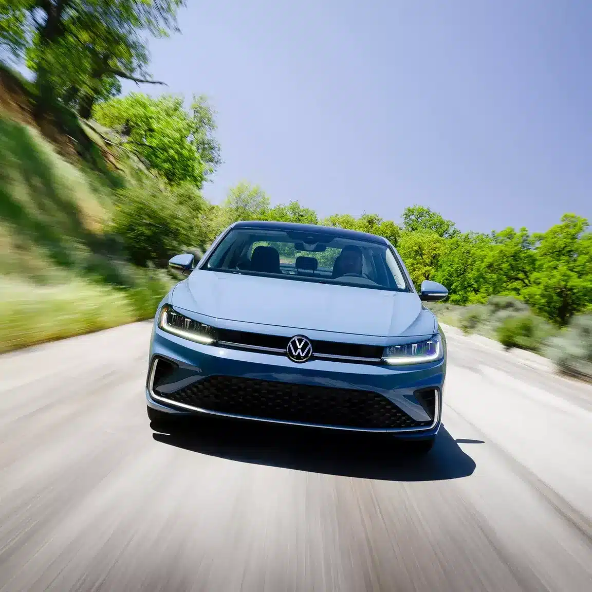 Close-up of the 2026 Volkswagen Jetta's efficient 1.5-liter turbocharged engine.