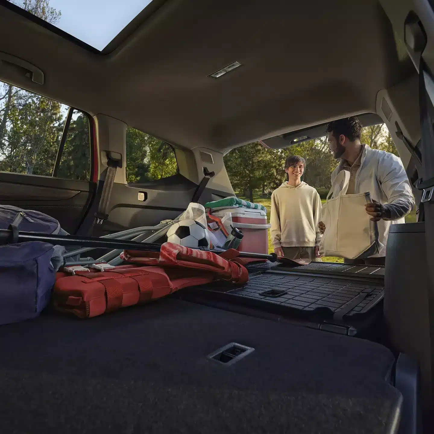 Spacious third-row and cargo area of the 2026 Volkswagen Atlas.