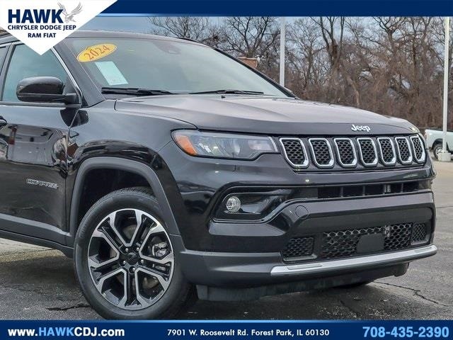 Used 2024 Jeep Compass Limited with VIN 3C4NJDCN1RT594499 for sale in Plainfield, IL