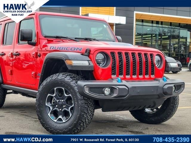 Certified 2023 Jeep Wrangler 4xe Rubicon 4XE with VIN 1C4JJXR65PW516489 for sale in Forest Park, IL