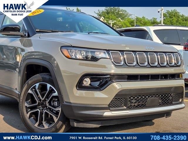 Certified 2022 Jeep Compass Limited with VIN 3C4NJDCB6NT174138 for sale in Plainfield, IL