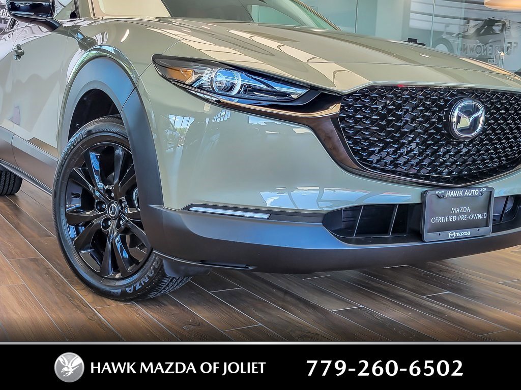 Certified 2025 Mazda CX-30 Carbon Turbo with VIN 3MVDMBXY8SM762391 for sale in Plainfield, IL