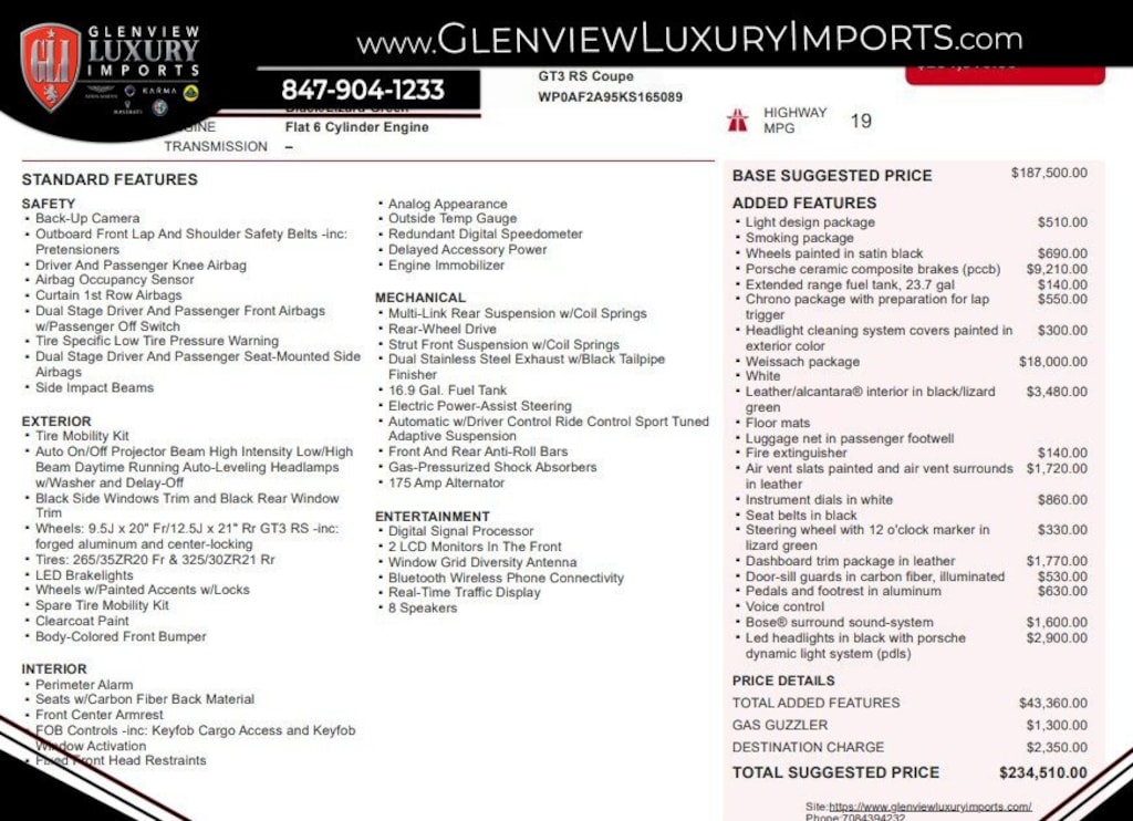 Used 2019 Porsche 911 GT3 RS Coupe