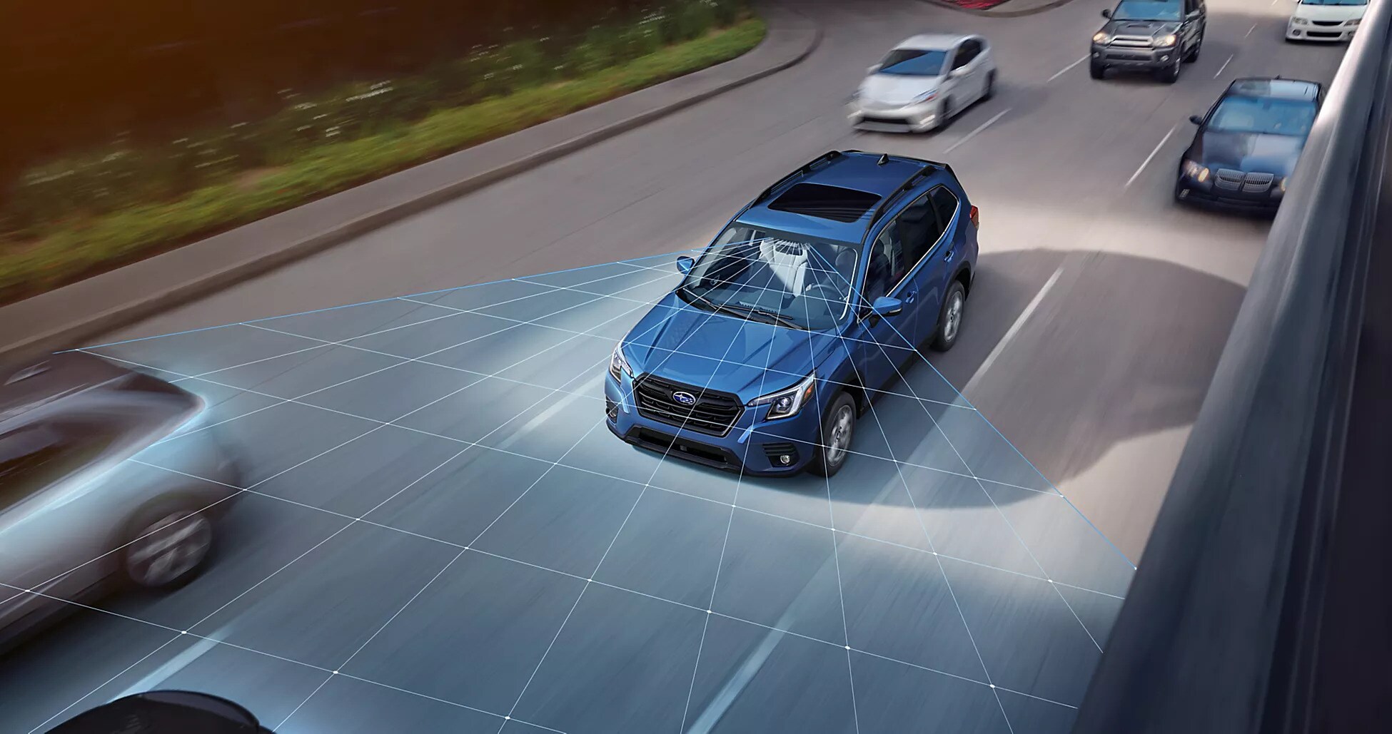 The Subaru Eyesight Driver Assist System in action.