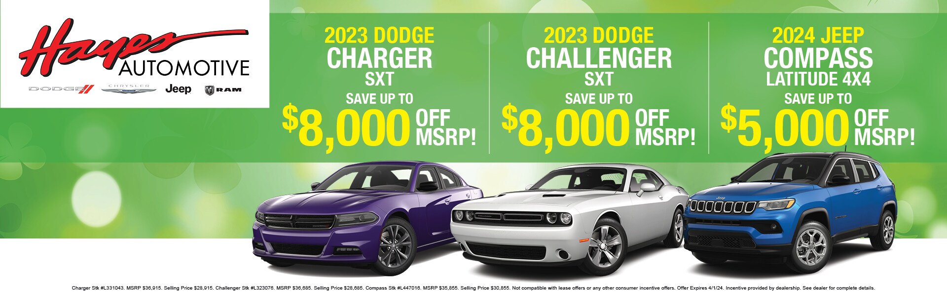 New Vehicle Specials Hayes Chrysler Dodge Jeep Ram of Lawrenceville