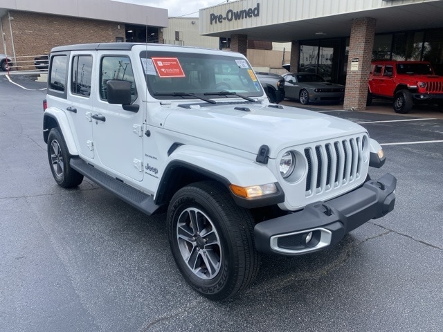 Certified 2023 Jeep Wrangler 4-Door Sahara with VIN 1C4HJXEN3PW702611 for sale in Lawrenceville, GA