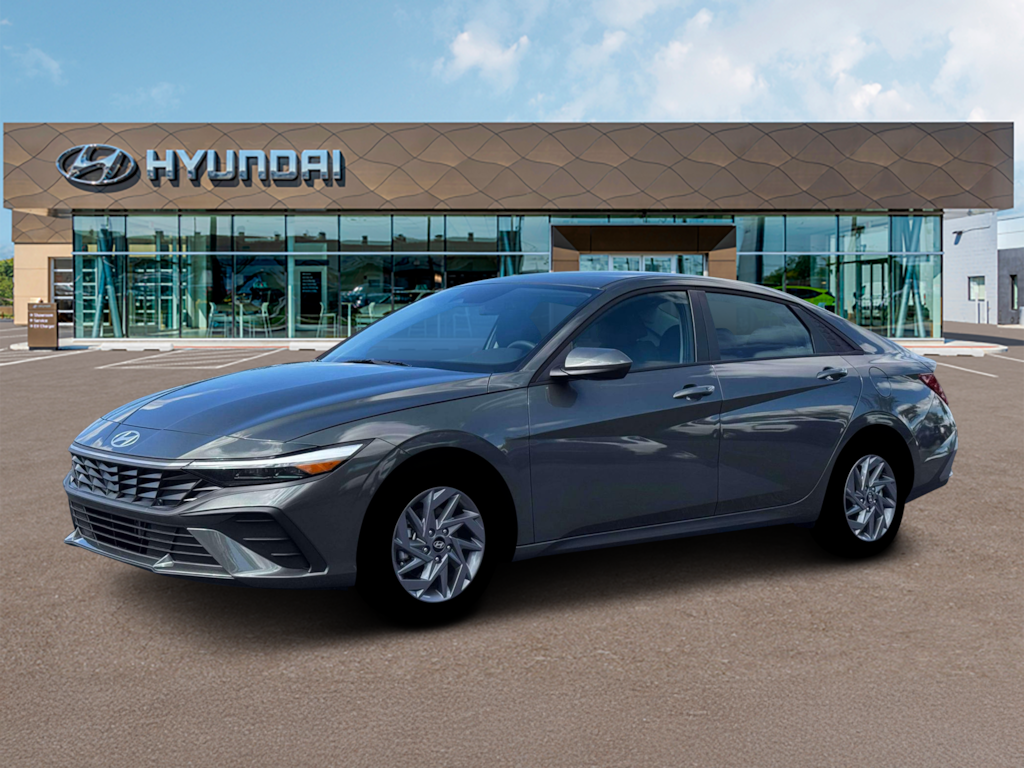 New 2026 Hyundai Elantra Hybrid Blue Sedan