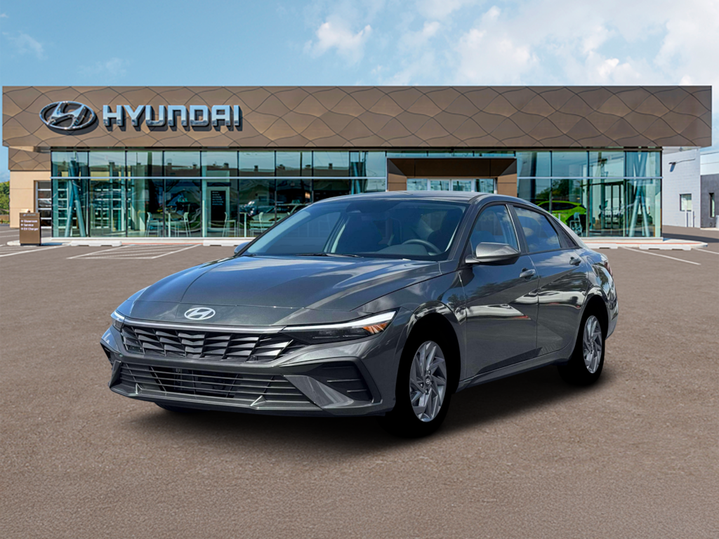 New 2026 Hyundai Elantra Hybrid Blue Sedan