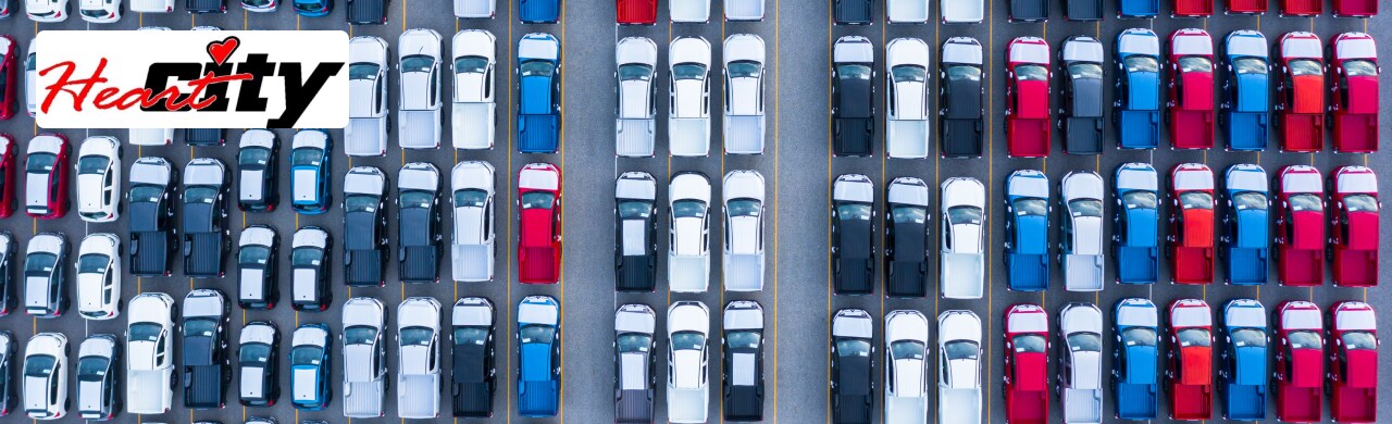 Heart City Toyota car lot featuring a variety of high-quality vehicles in Elkhart, Indiana