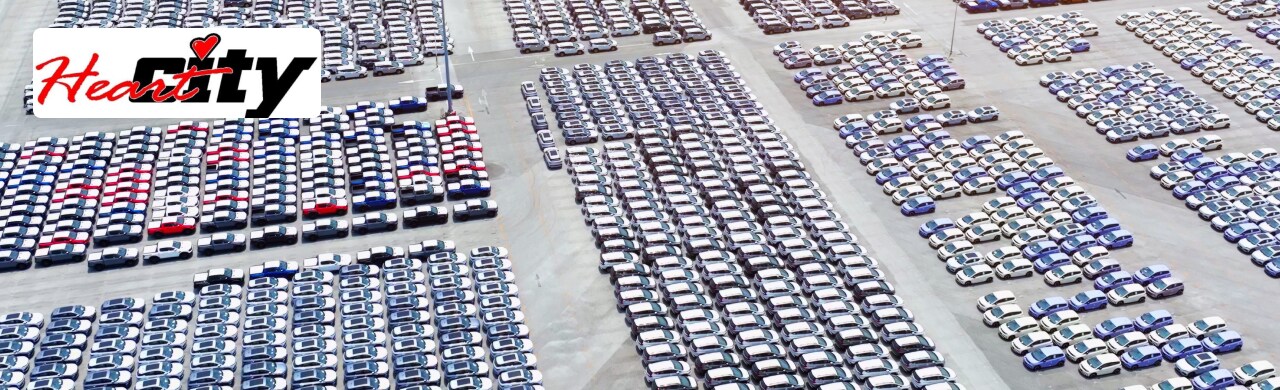 Heart City Toyota car lot featuring a variety of high-quality vehicles in Elkhart, Indiana