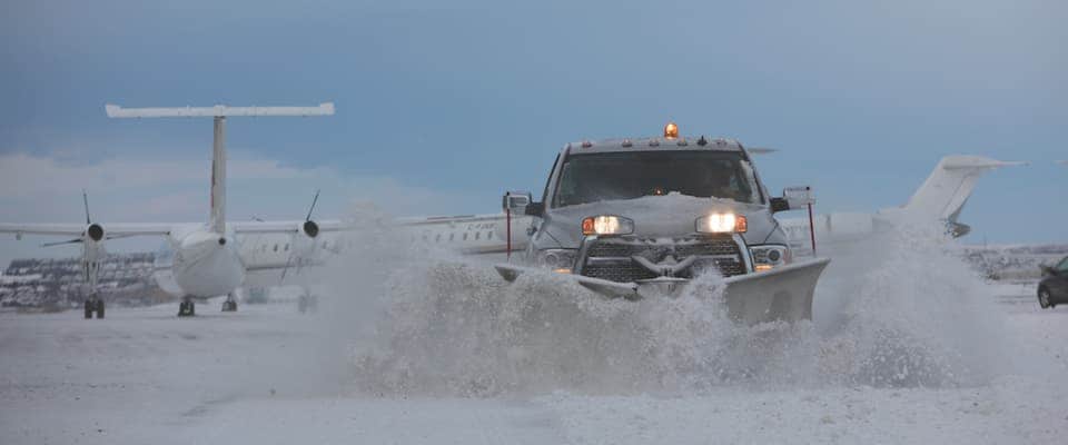 2018 Ram 2500 A 2018 Ram 2500 pushing a snow plow