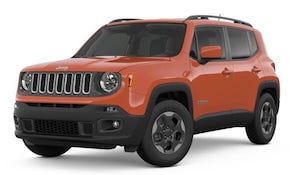 An orange 2018 Jeep Renegade Latitude