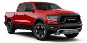 2019 Ram 1500 Rebel A red 2019 Ram 1500 Rebel