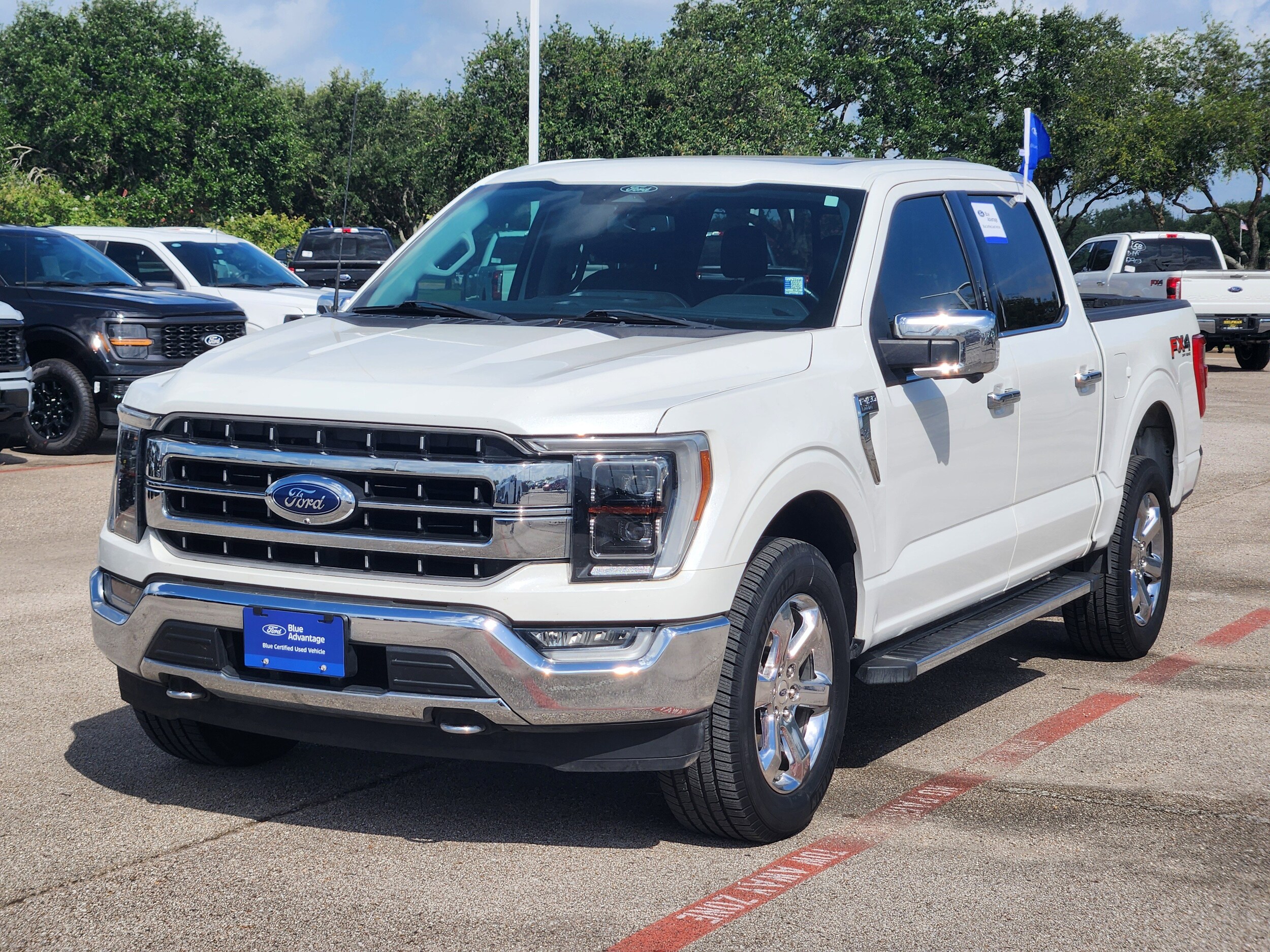 Certified 2021 Ford F-150 Lariat with VIN 1FTFW1E88MFC27758 for sale in Stafford, TX