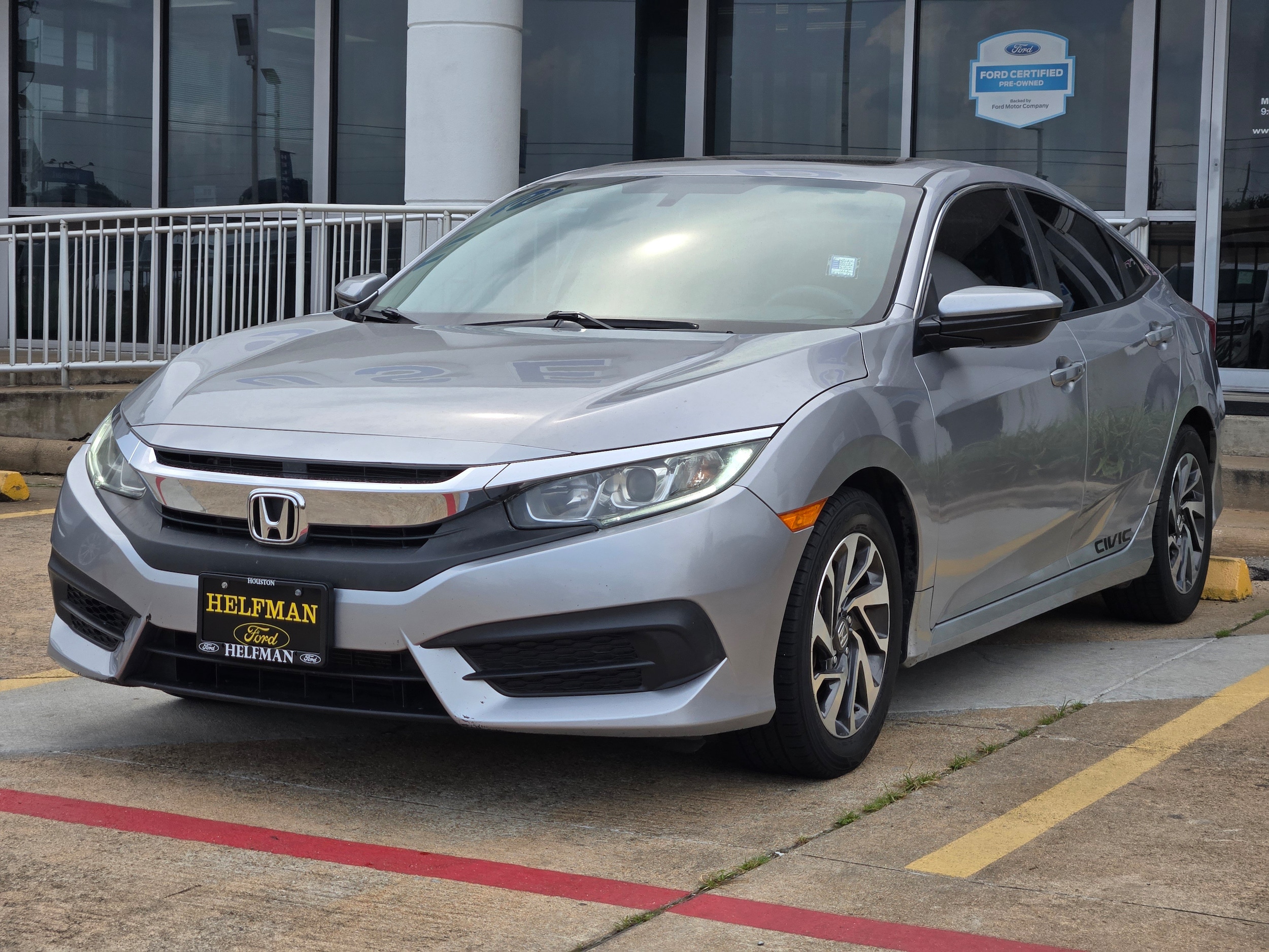 Used 2016 Honda Civic EX with VIN 19XFC2F71GE209184 for sale in Meadows Place, TX