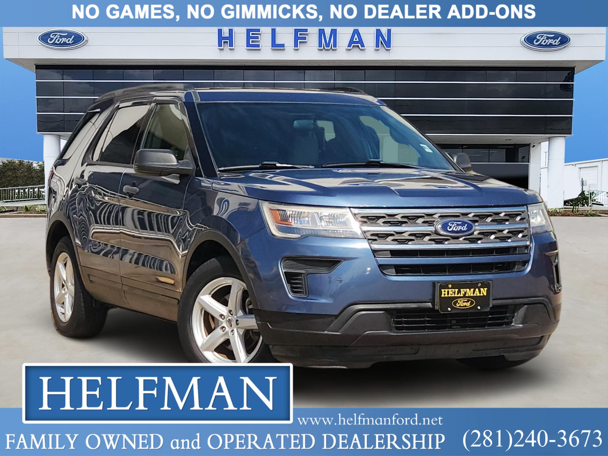 Used 2018 Ford Explorer Base SUV 1FM5K7B80JGB42610 for Sale in Stafford, TX at Helfman Ford