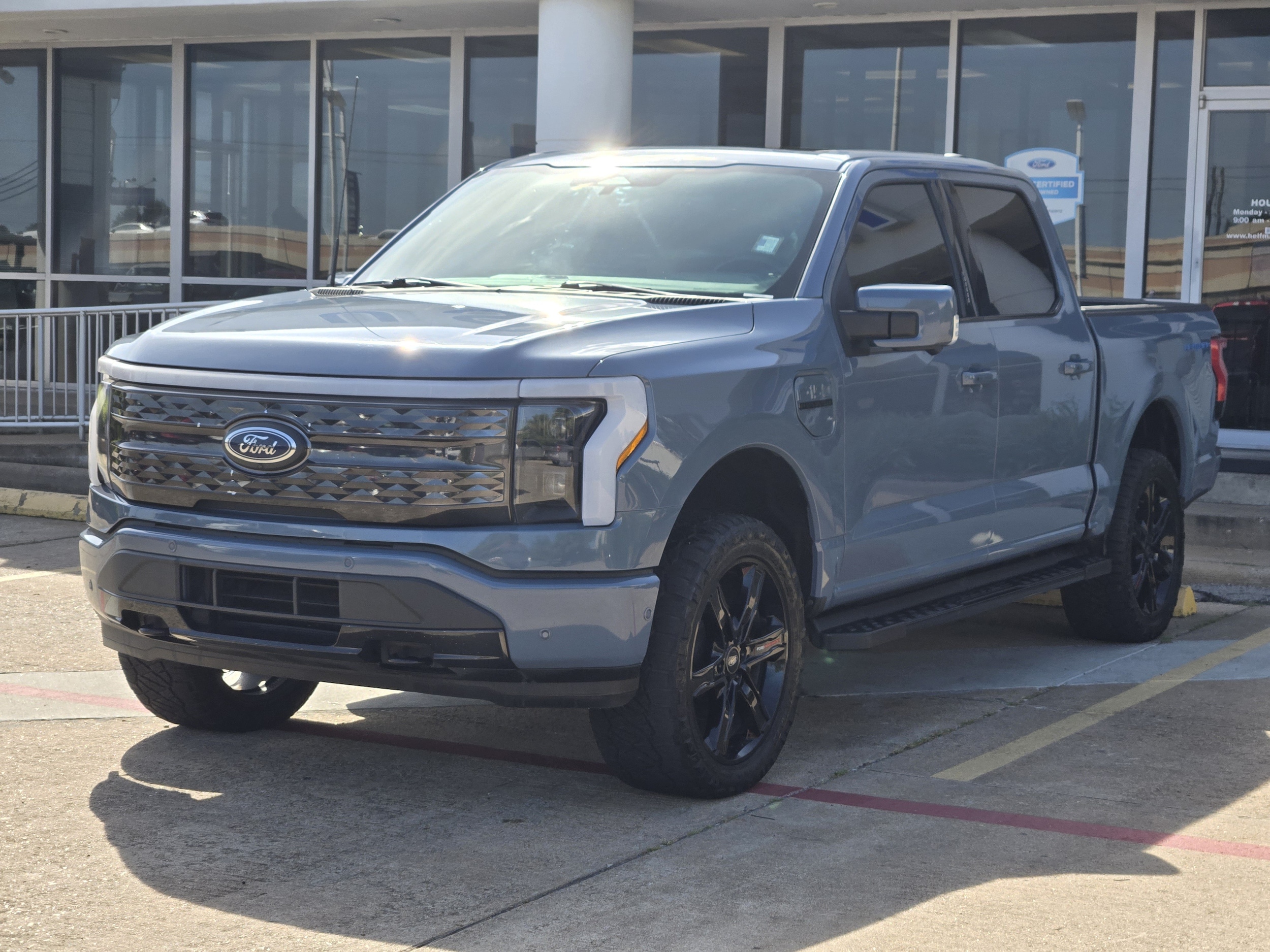 Used 2023 Ford F-150 Lightning Platinum with VIN 1FT6W1EV3PWG05382 for sale in Meadows Place, TX