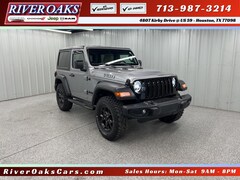 Used 2020 Jeep Wrangler Willys SUV 1C4GJXAG1LW327413 for Sale in Houston, TX at River Oaks Chrysler Jeep Dodge Ram