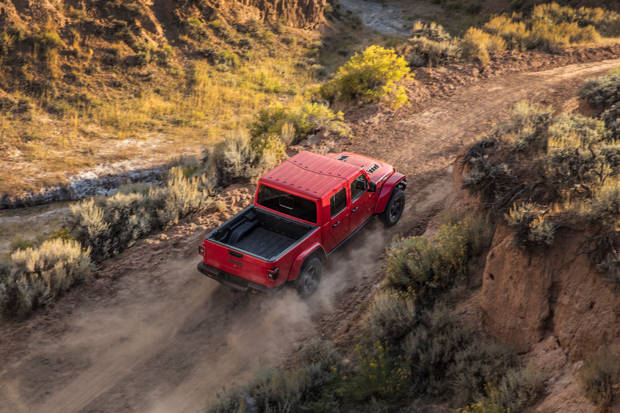 Jeep Gladiator on a dirt road