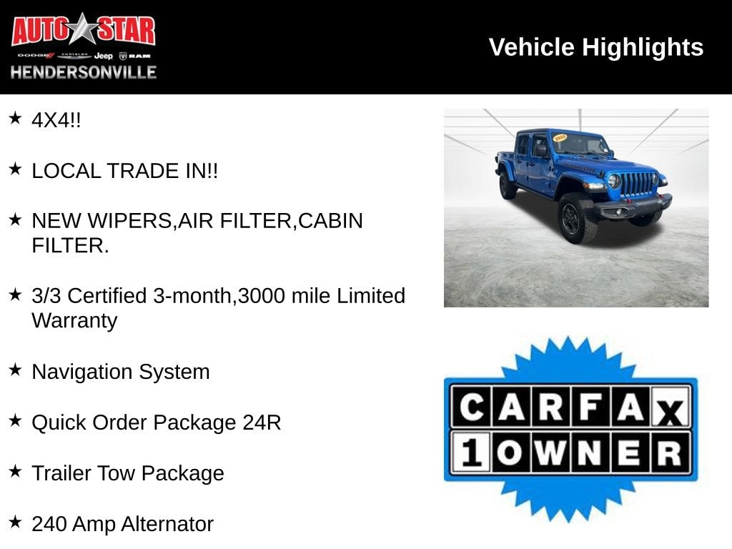 Used 2022 Jeep Gladiator Rubicon Truck Crew Cab