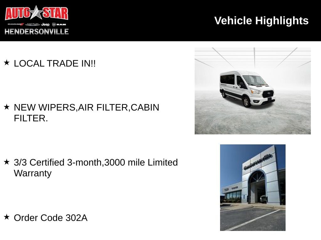 Used 2021 Ford Transit-350 XLT Wagon Medium Roof Van