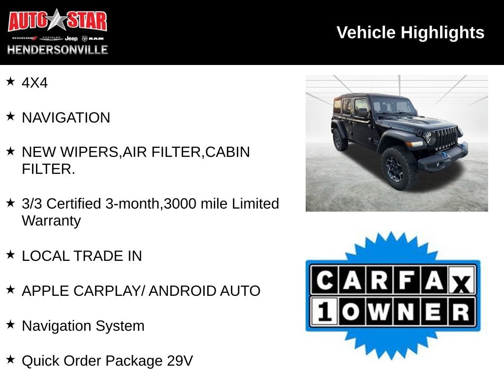 Used 2022 Jeep Wrangler Unlimited Rubicon 4xe SUV