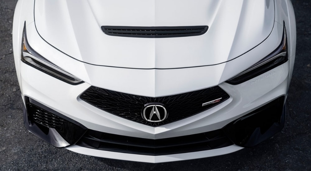2026%20Acura%20Integra%20Type%20S%20-%20Vent%202.jpg Front of a white 2026 Acura Integra Type S