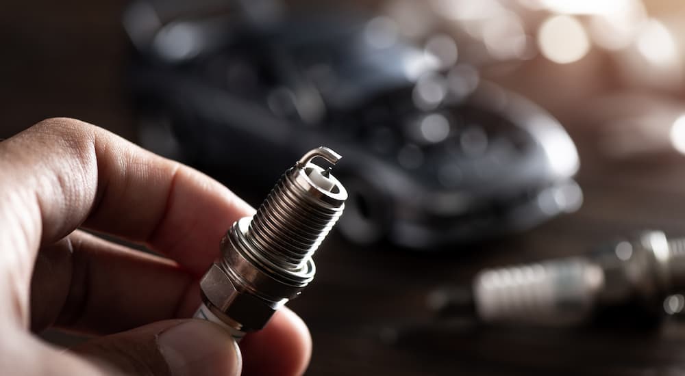 A close up of a spark plug.