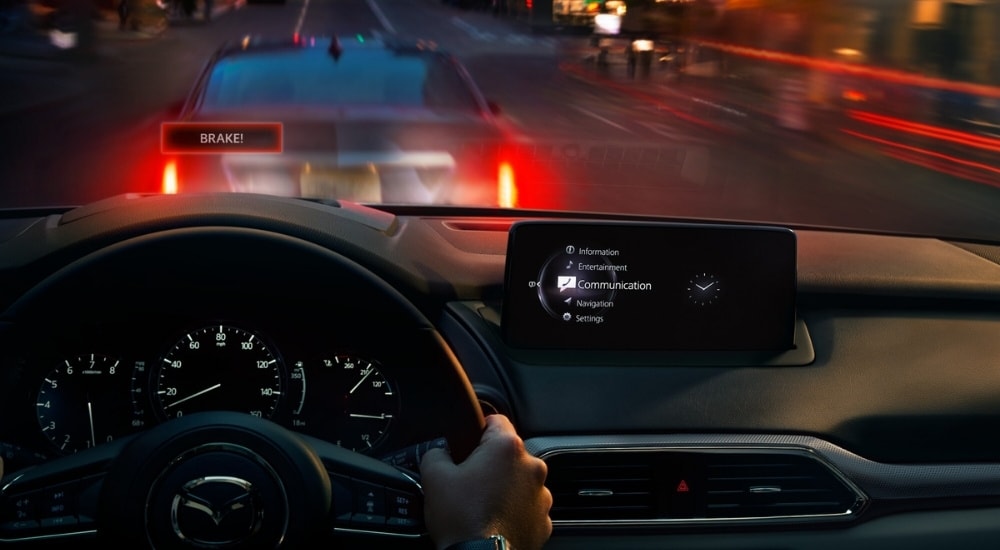 Emergency brake warning in a 2022 Mazda CX-9
