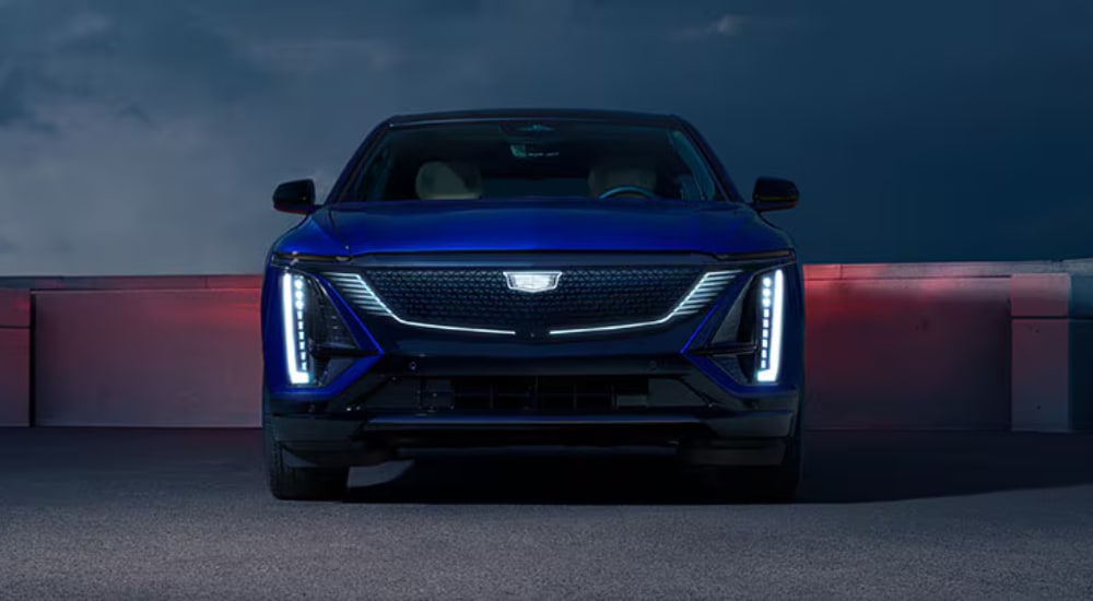 Blue 2026 Cadillac LYRIQ backed into a parking space