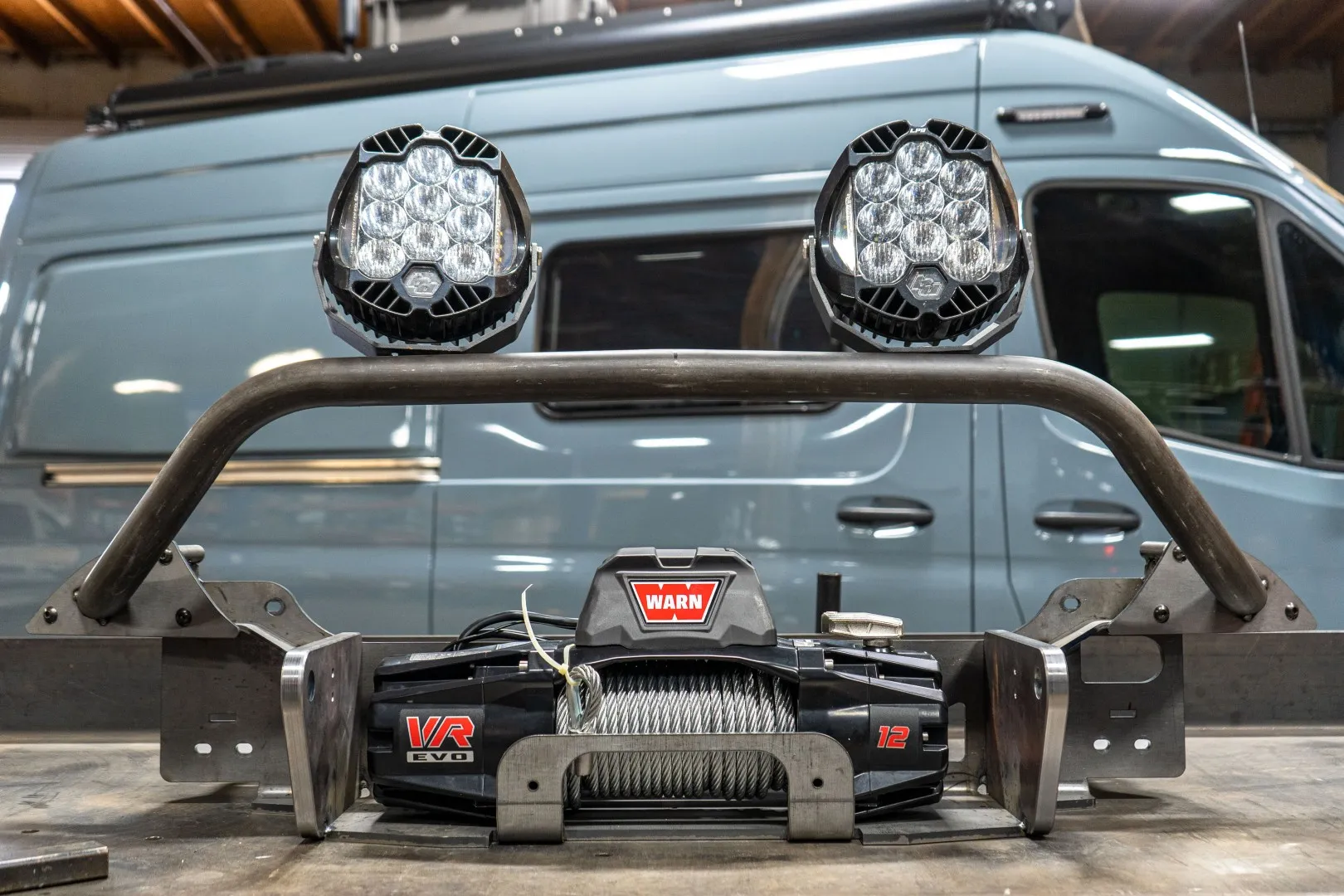 Agile Off-Road Telluride winch bumper installed on 2019+ VS30 Mercedes-Benz Sprinter van