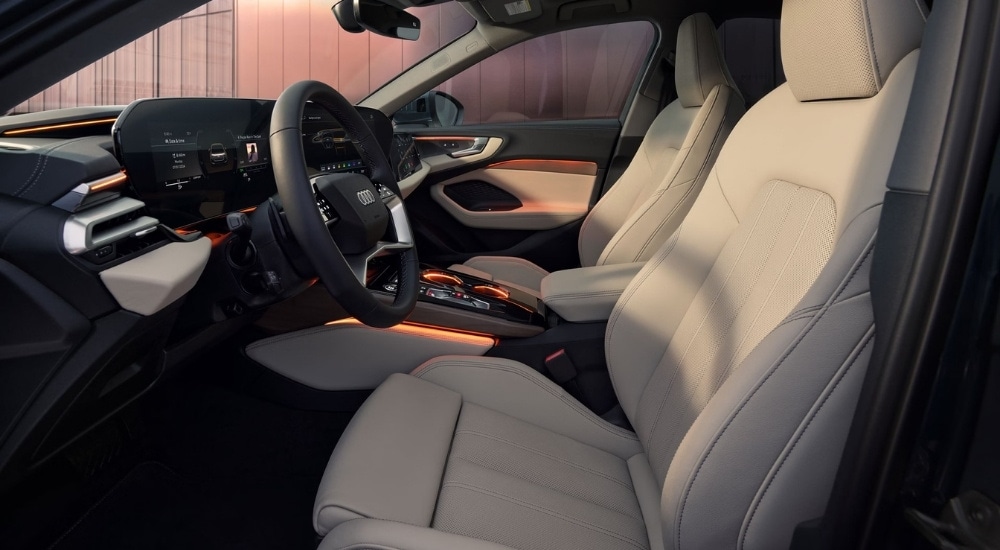 Car%20Dealer%20Near%20Sandy%20Springs%20-%202025%20Audi%20A5%20-%20Interior%202.jpg The tan and black leather interior is shown in a 2025 Audi A5.