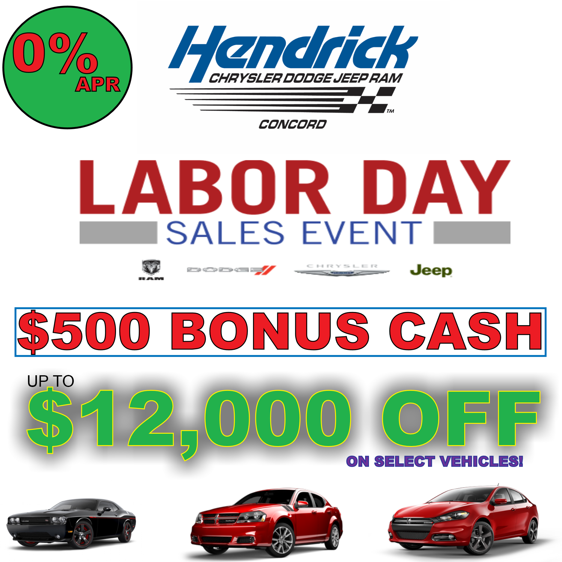 Hendrick Chrysler Dodge Jeep RAM of Concord  Labor Day 