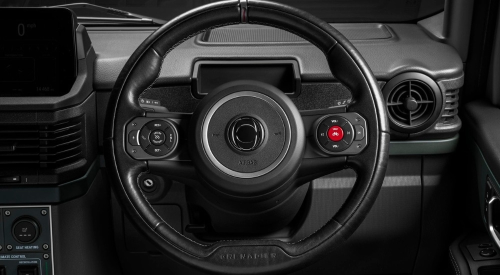 Steering wheel in a 2024 INEOS Grenadier 1924