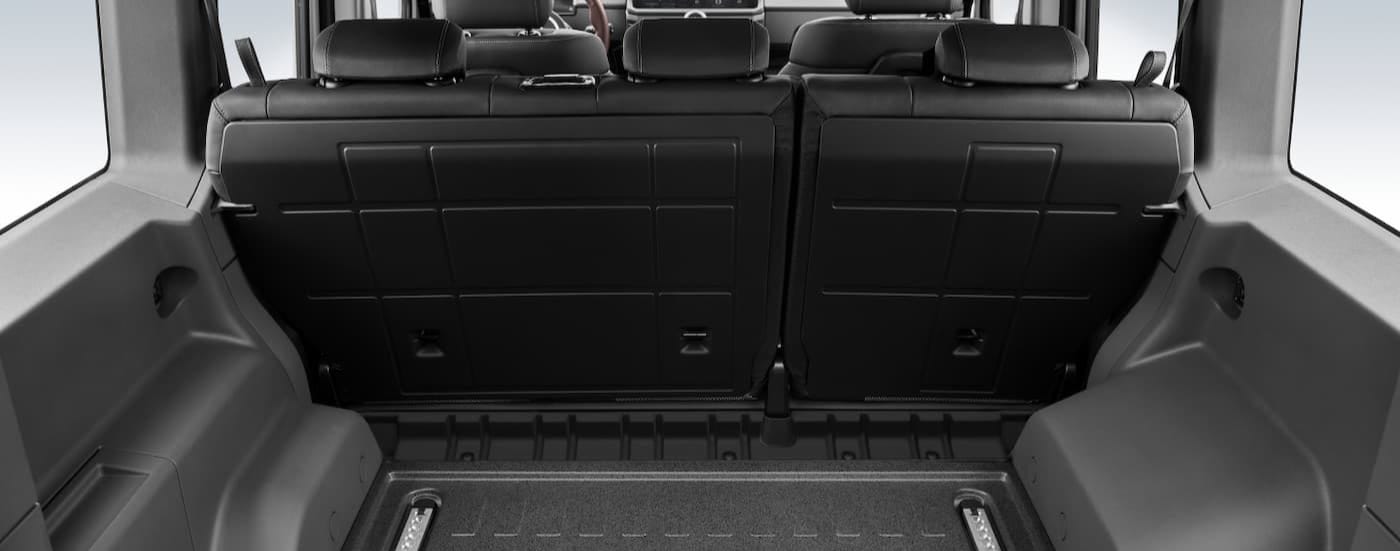 The gray rear cargo area in a 2025 INEOS Grenadier Station Wagon.