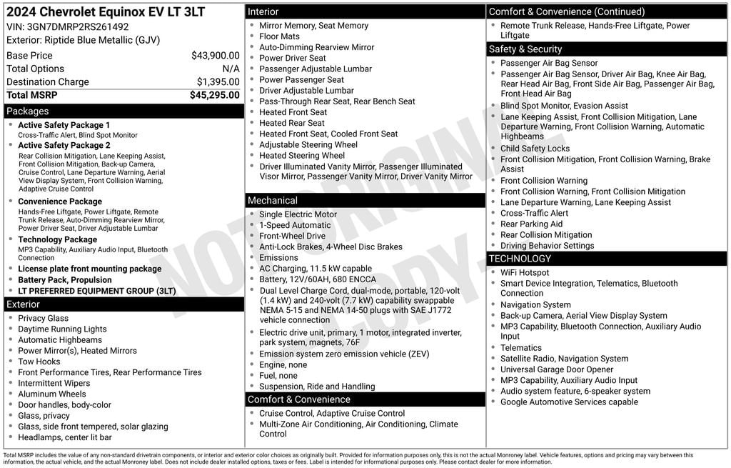 Used 2024 Chevrolet Equinox EV LT with VIN 3GN7DMRP2RS261492 for sale in Austin, TX