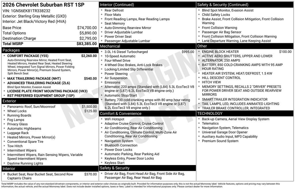 2026 Chevrolet Suburban RST - Photo 28
