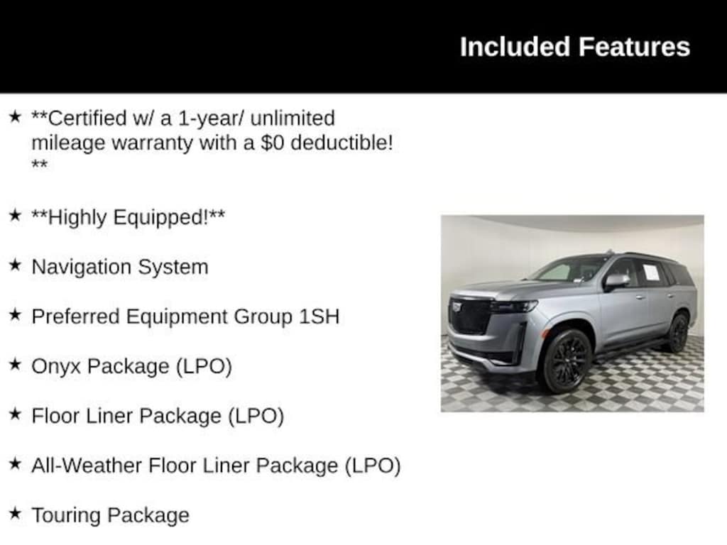 Certified 2024 CADILLAC Escalade Sport Platinum SUV