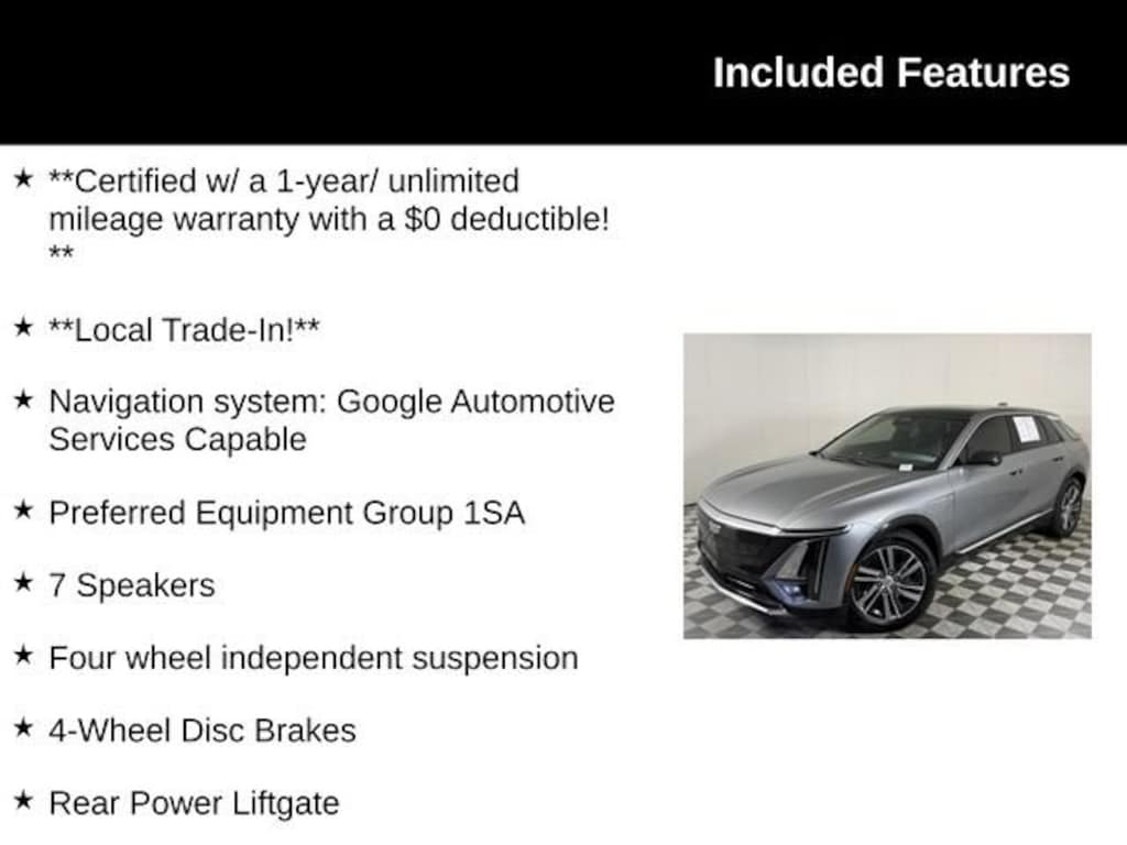 Certified 2024 CADILLAC LYRIQ Tech SUV